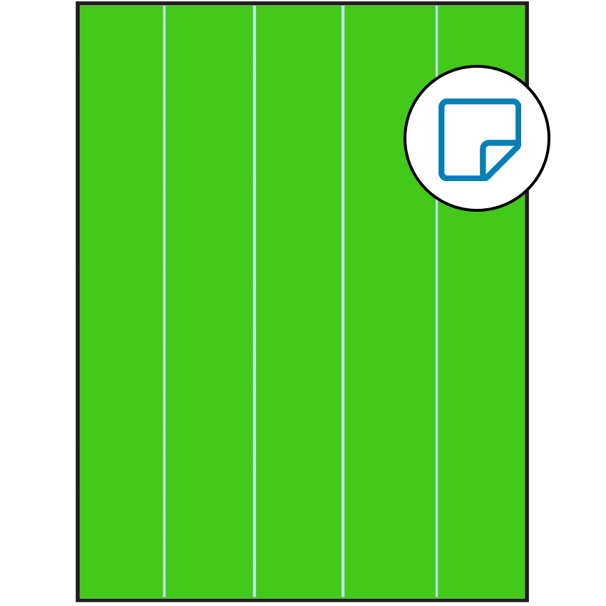 8.5" x 11" Fluorescent Green Rectangular Sheet Labels - Removable Adhesive