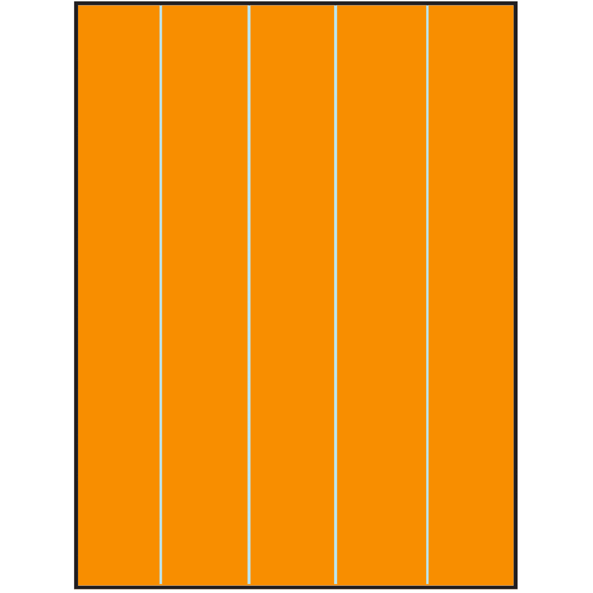 8.5" x 11" Fluorescent Orange Rectangular Sheet Labels