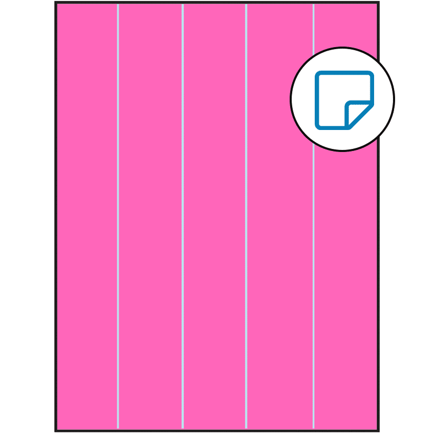 8.5" x 11" Fluorescent Pink Rectangular Sheet Labels - Removable Adhesive