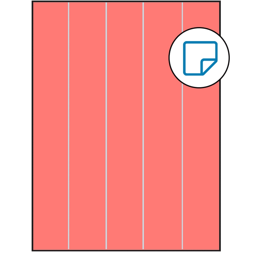 8.5" x 11" Fluorescent Red Rectangular Sheet Labels - Removable Adhesive