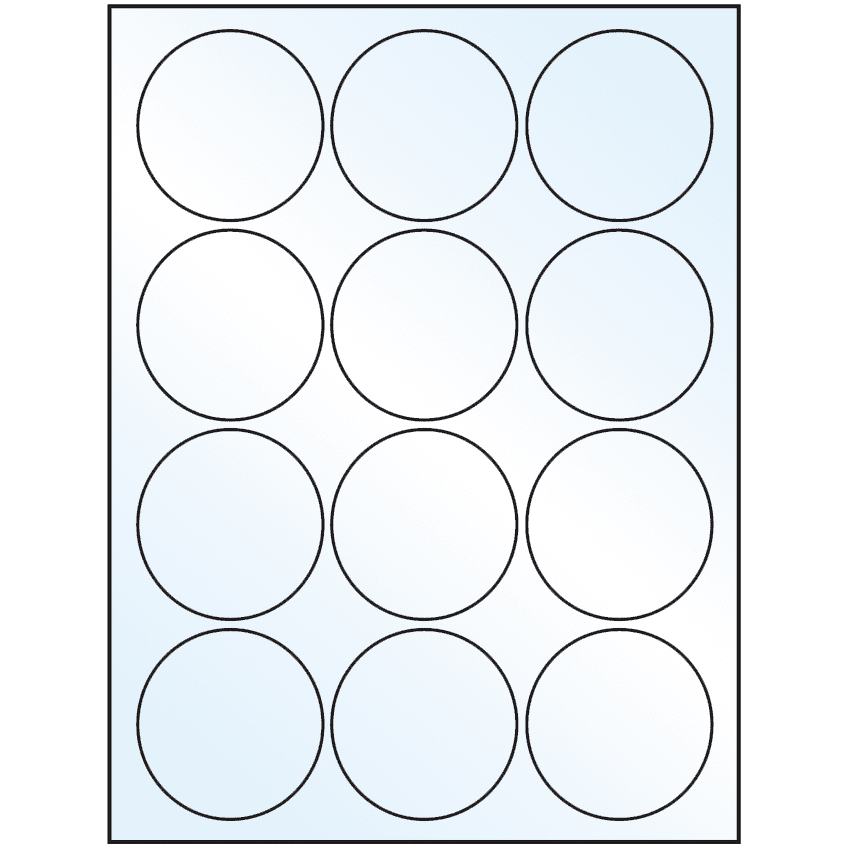 2.5" Crystal Clear Circular Sheet Labels
