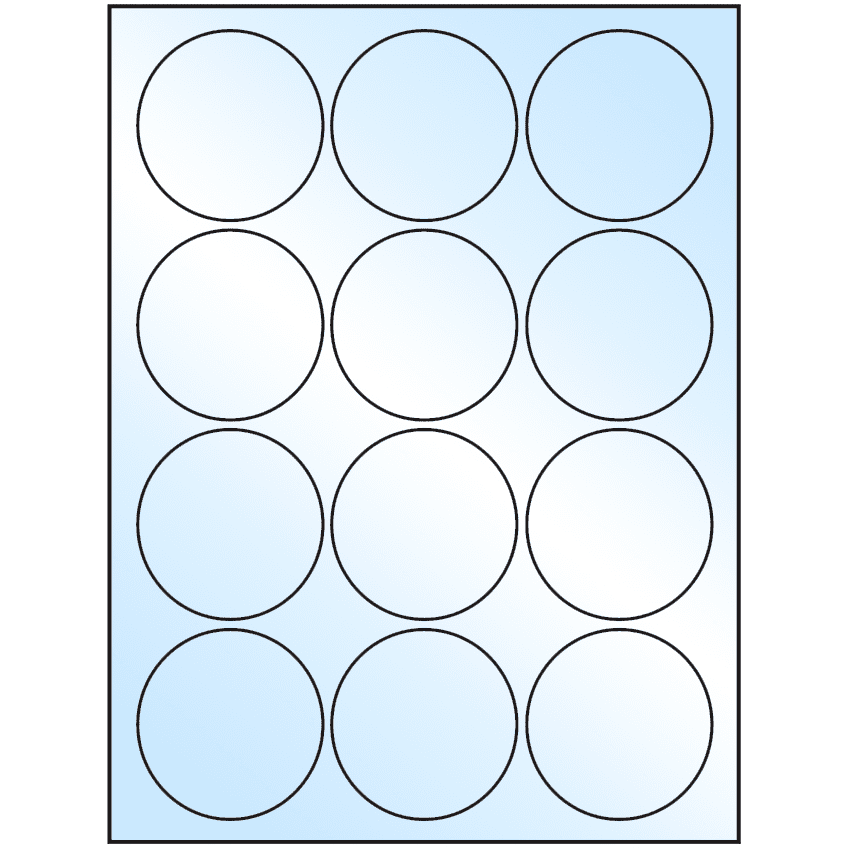 2.5" White Premium High Gloss Circular Sheet Labels