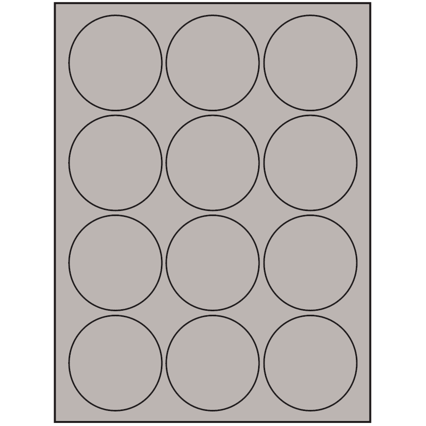 2.5" Gray Circular Sheet Labels