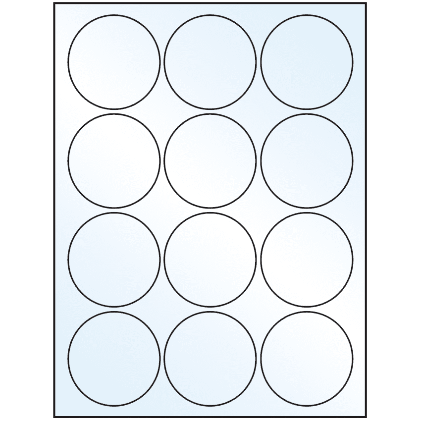 2.5" White Mid Gloss Circular Sheet Labels