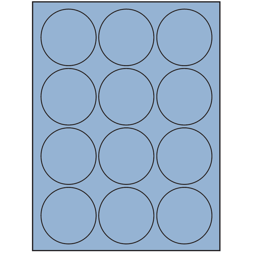 2.5" Pastel Blue Circular Sheet Labels