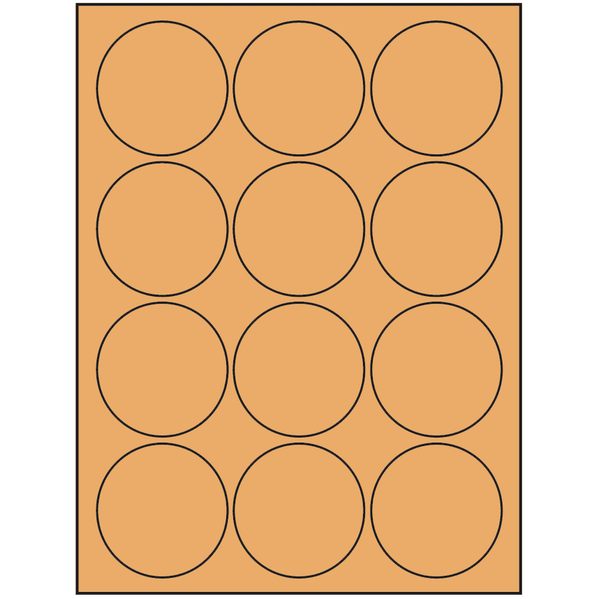 2.5" Pastel Orange Circular Sheet Labels