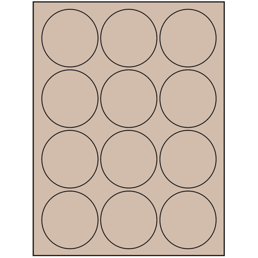 2.5" Pastel Tan Circular Sheet Labels