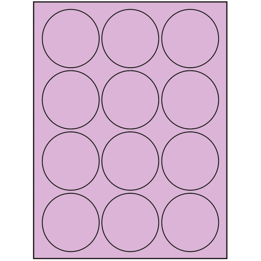 2.5" Pastel Purple Circular Sheet Labels