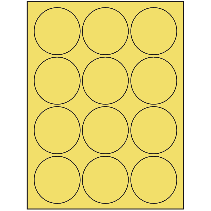 2.5" Pastel Yellow Circular Sheet Labels
