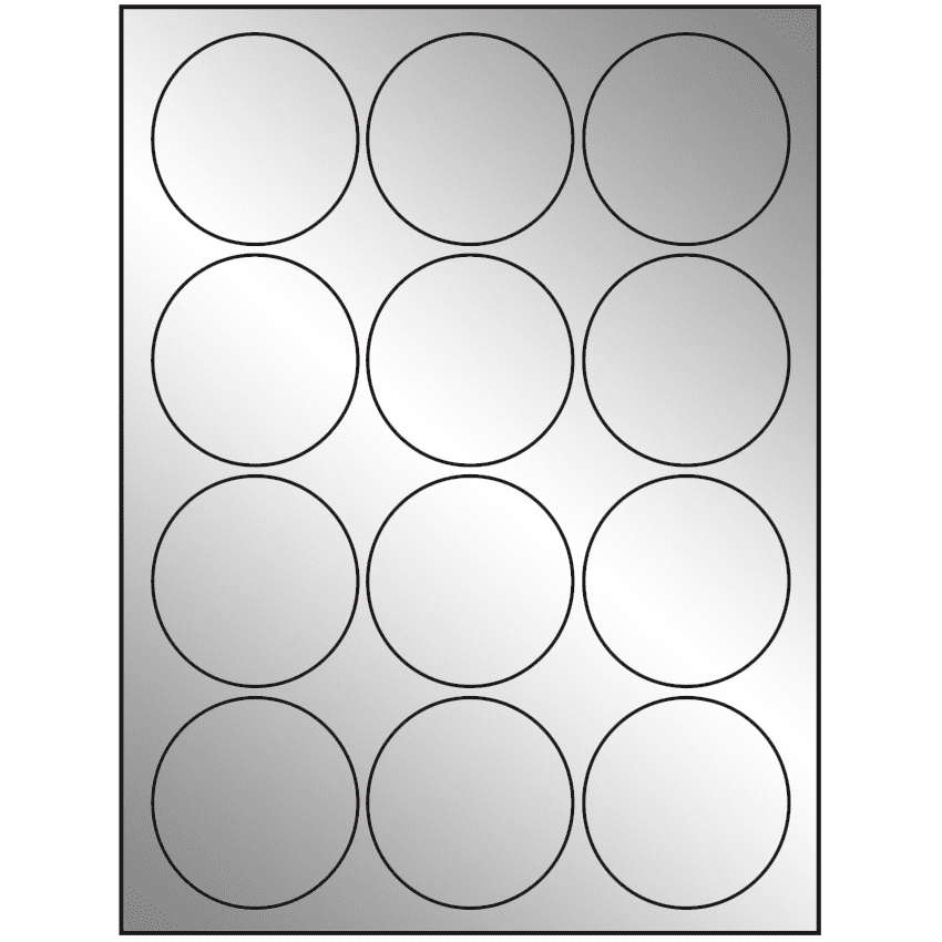 2.5" Silver Foil Circular Sheet Labels