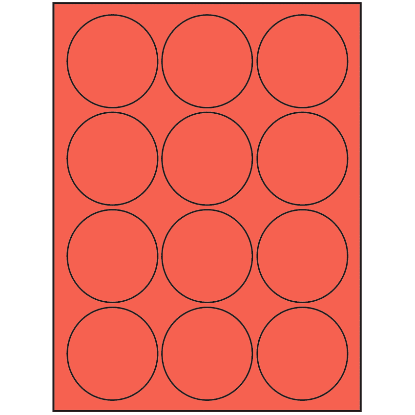 2.5" Red Circular Sheet Labels