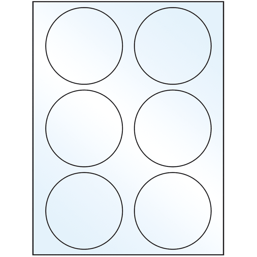 3.33" Crystal Clear Circular Sheet Labels