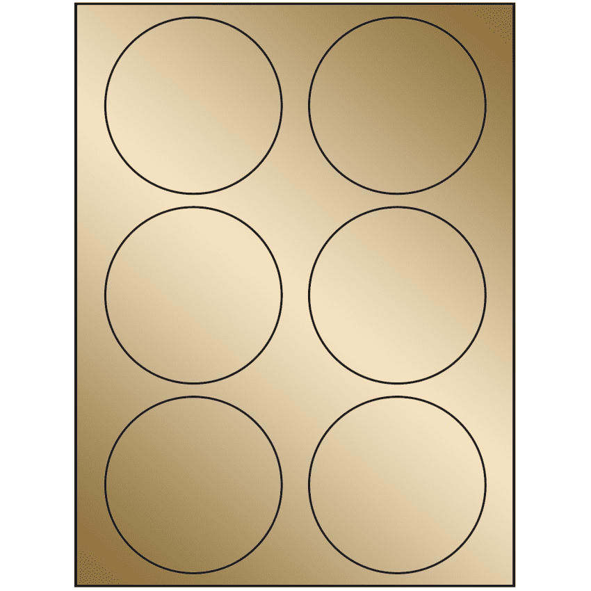 3.33" Gold Foil Circular Sheet Labels