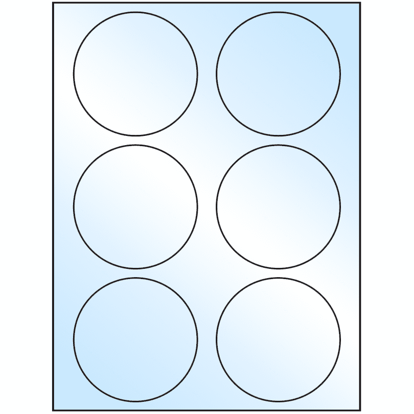 3.33" White Premium High Gloss Circular Sheet Labels
