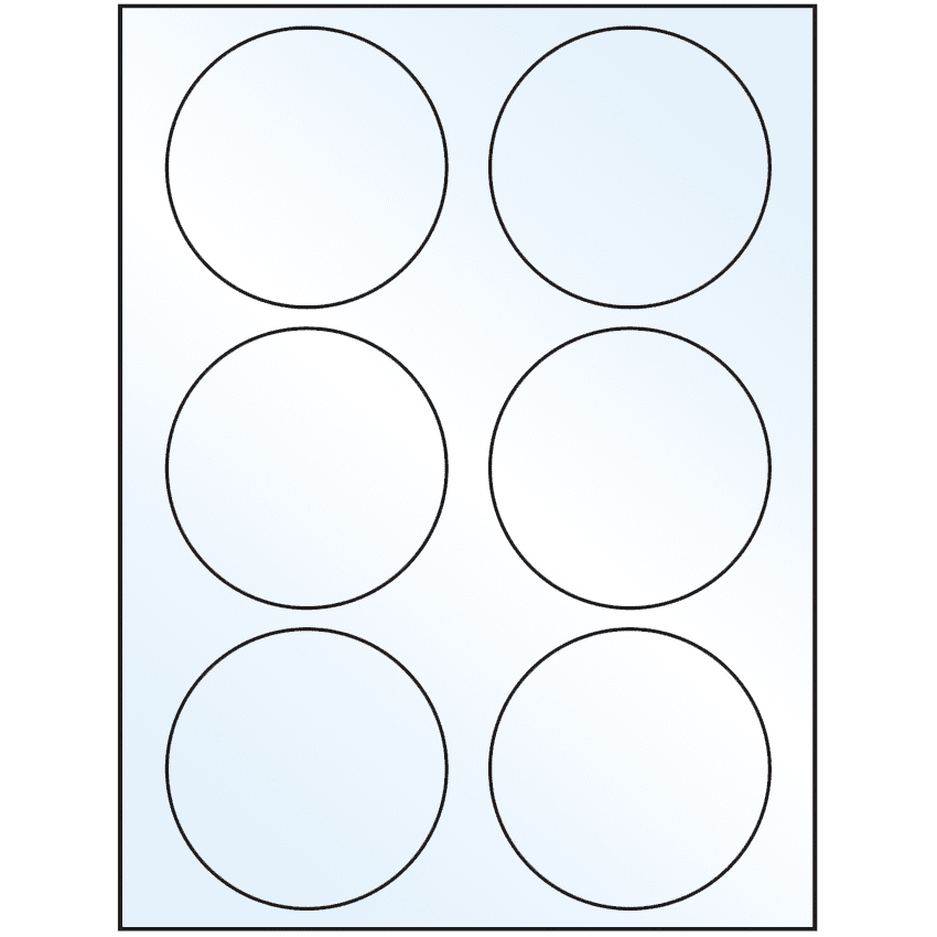 3.33" White Mid Gloss Circular Sheet Labels
