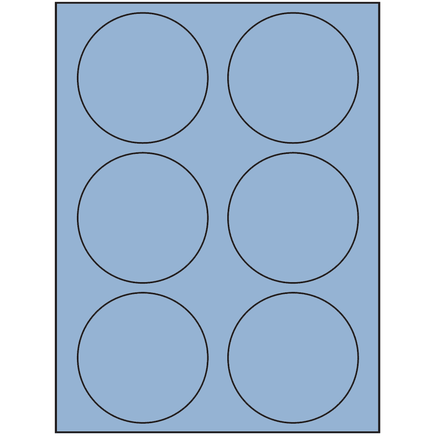 3.33" Pastel Blue Circular Sheet Labels