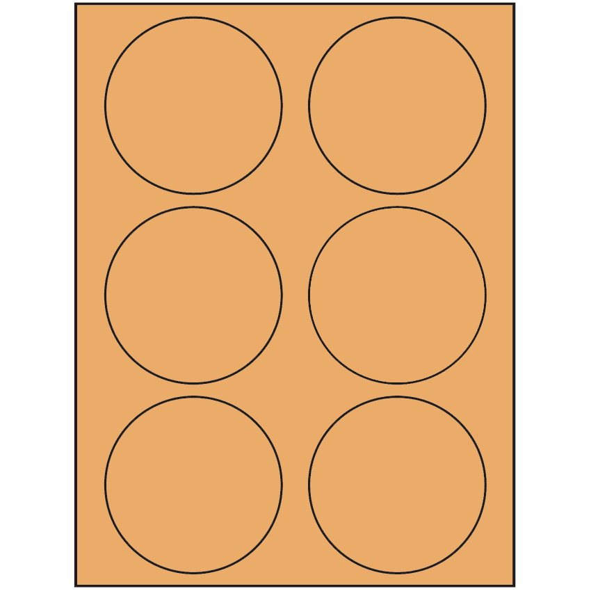 3.33" Pastel Orange Circular Sheet Labels