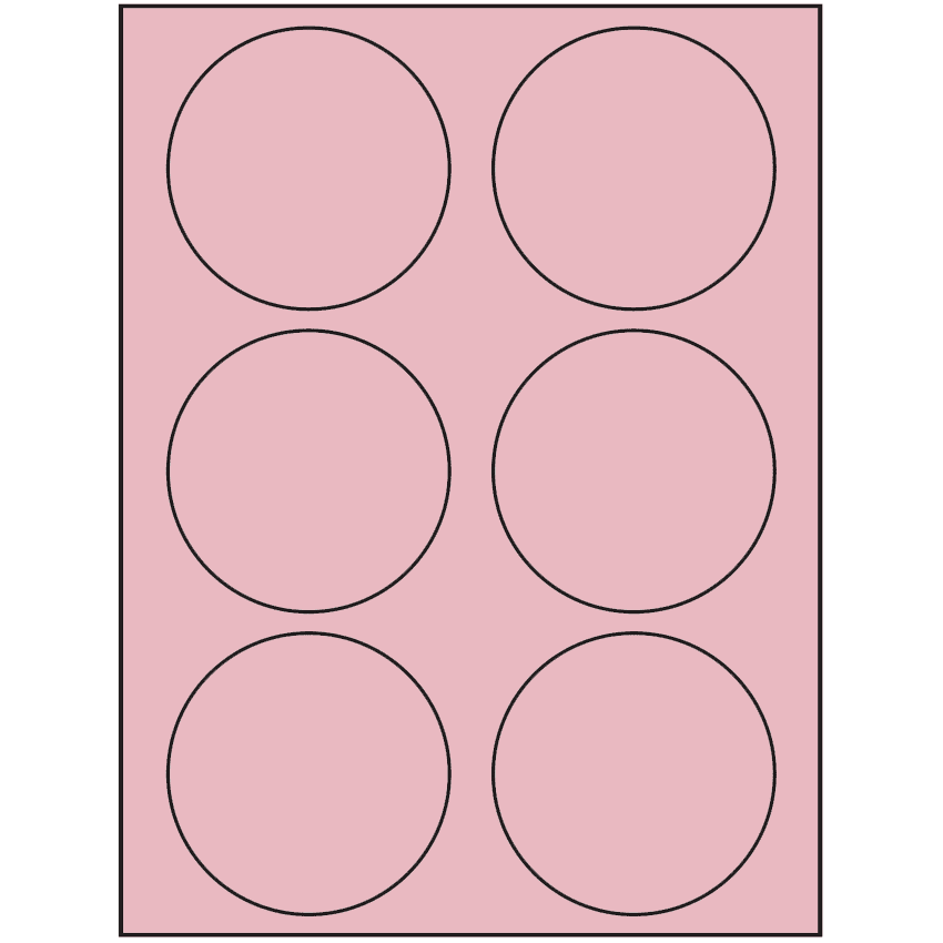 3.33" Pastel Pink Circular Sheet Labels