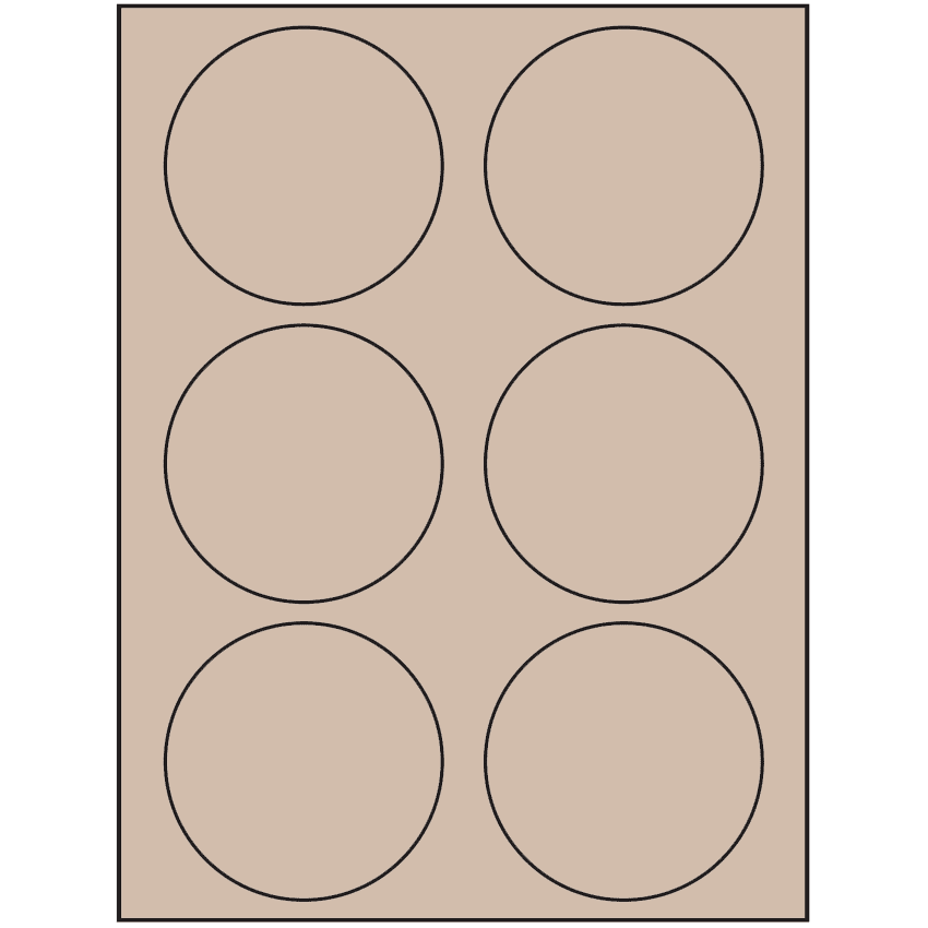 3.33" Pastel Tan Circular Sheet Labels