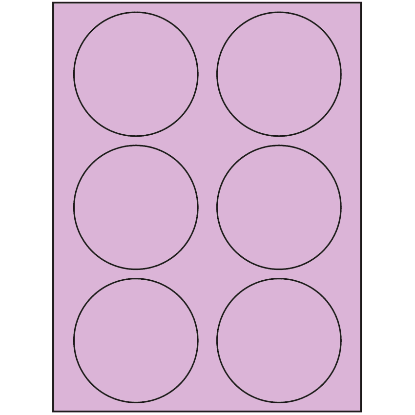 3.33" Pastel Purple Circular Sheet Labels