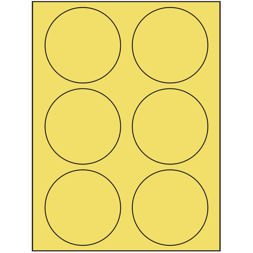 3.33" Pastel Yellow Circular Sheet Labels