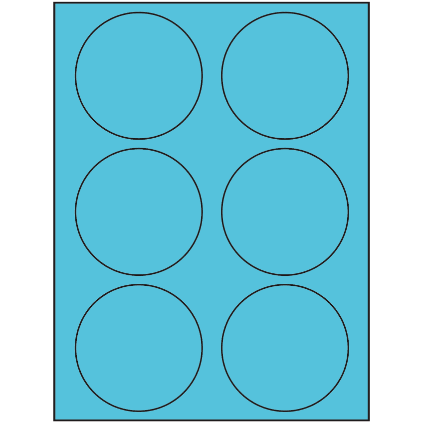 3.33" Turquoise Circular Sheet Labels