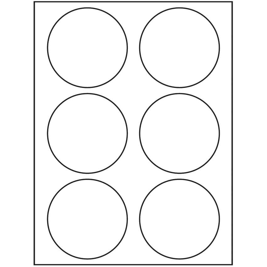 3.33" White Polyester Circular Sheet Labels