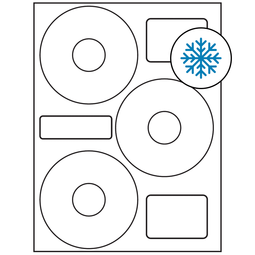 4.52" x 4.52" White Sheet Labels - Freezer Grade Adhesive