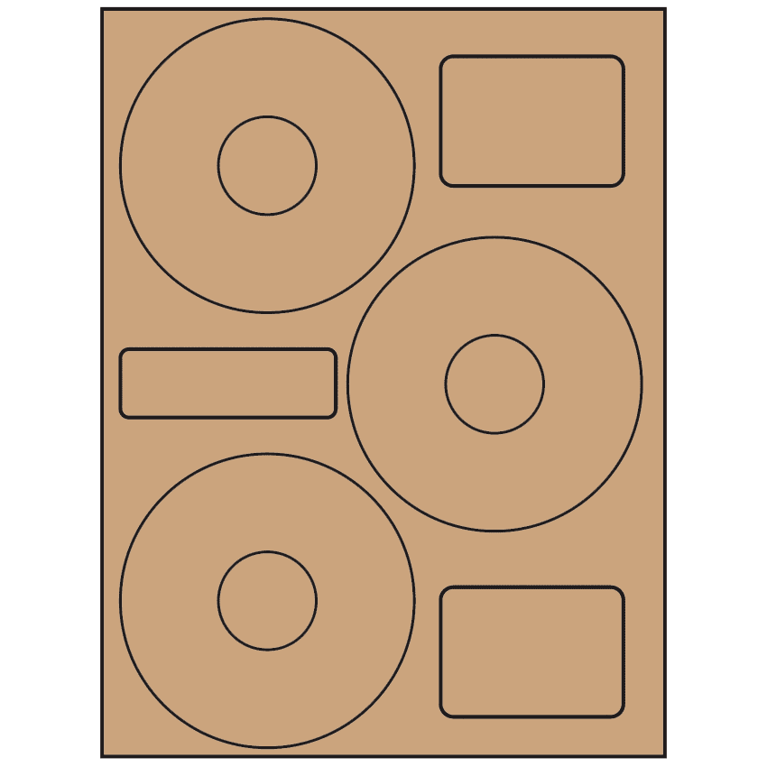 4.52" x 4.52" Brown Kraft Sheet Labels