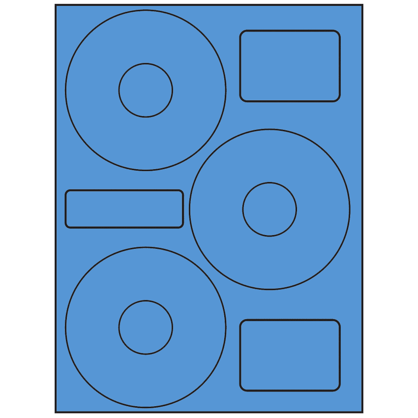 4.52" x 4.52" Fluorescent Blue Sheet Labels