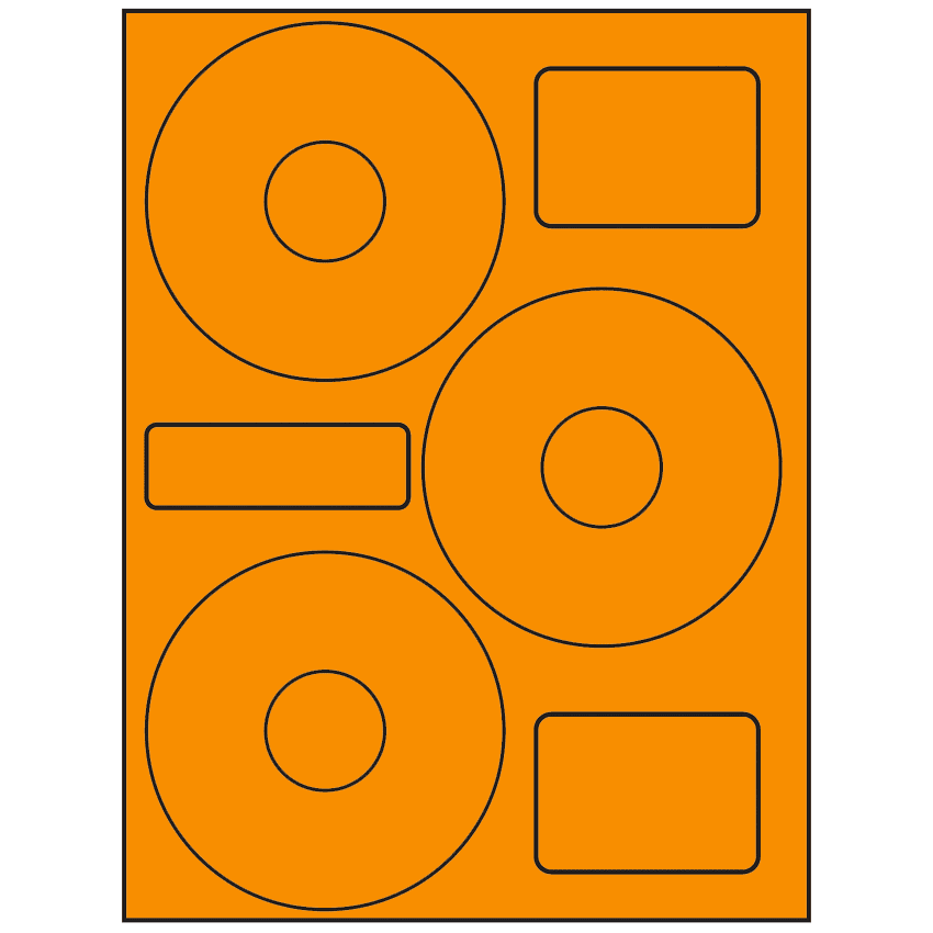 4.52" x 4.52" Fluorescent Orange Sheet Labels