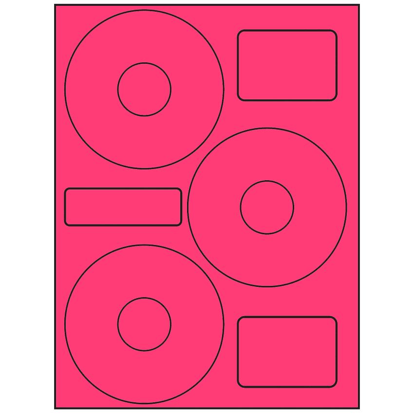 4.52" x 4.52" Fluorescent Pink Sheet Labels