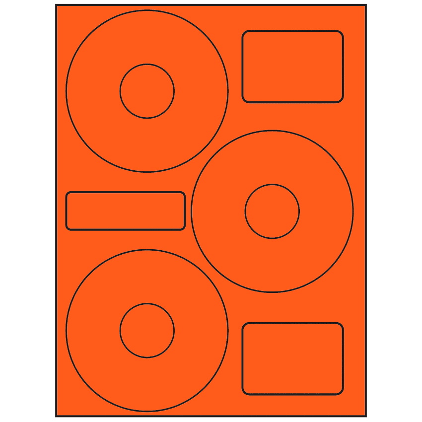 4.52" x 4.52" Fluorescent Red Sheet Labels