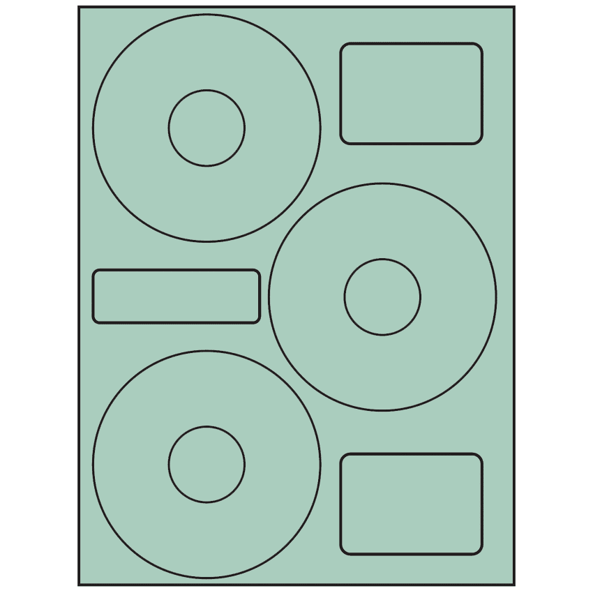 4.52" x 4.52" Pastel Green Sheet Labels