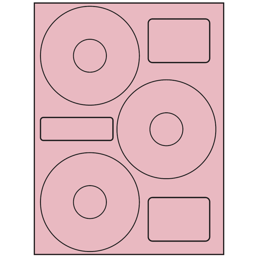 4.52" x 4.52" Pastel Pink Sheet Labels