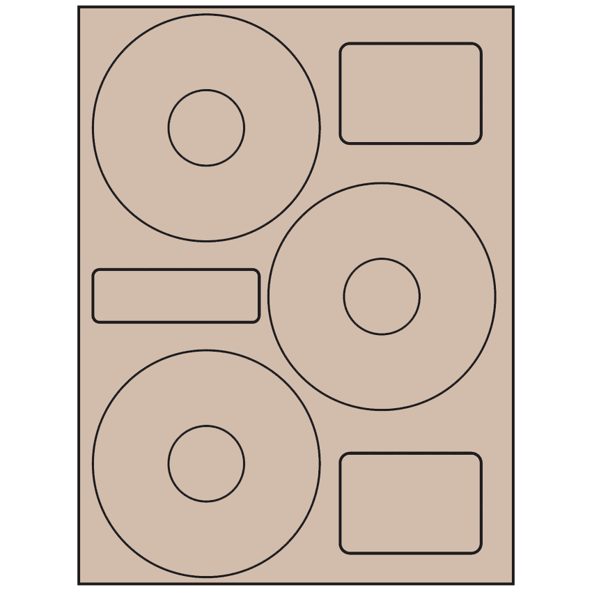 4.52" x 4.52" Pastel Tan Sheet Labels