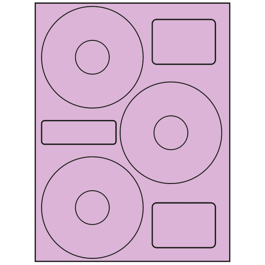 4.52" x 4.52" Pastel Purple Sheet Labels