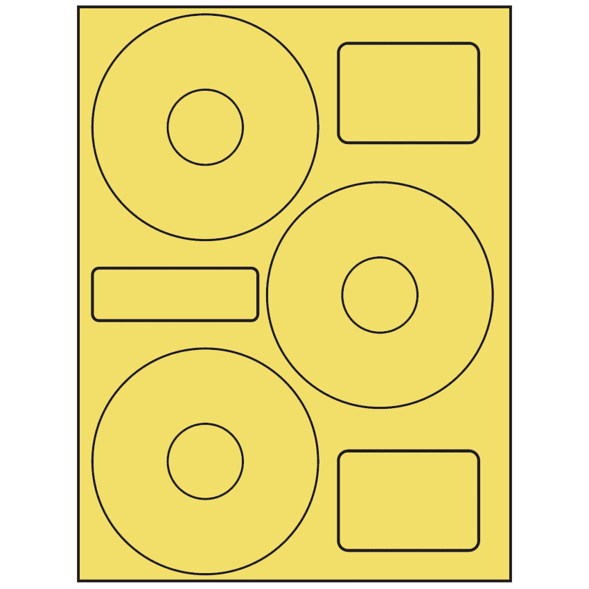 4.52" x 4.52" Pastel Yellow Sheet Labels