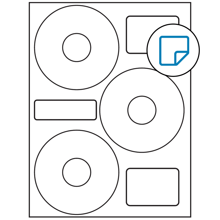4.52" x 4.52" White Sheet Labels - Removable Adhesive