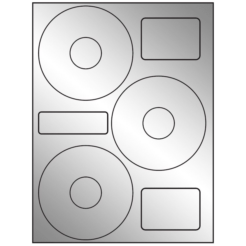 4.52" x 4.52" Silver Foil Sheet Labels