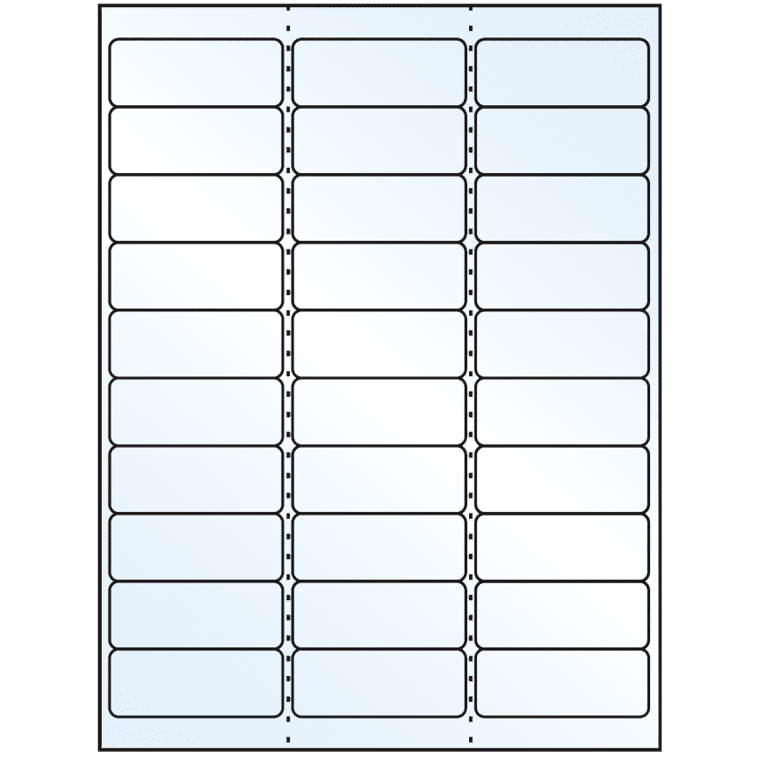 2.625" x 1" Crystal Clear Rectangular Sheet Labels