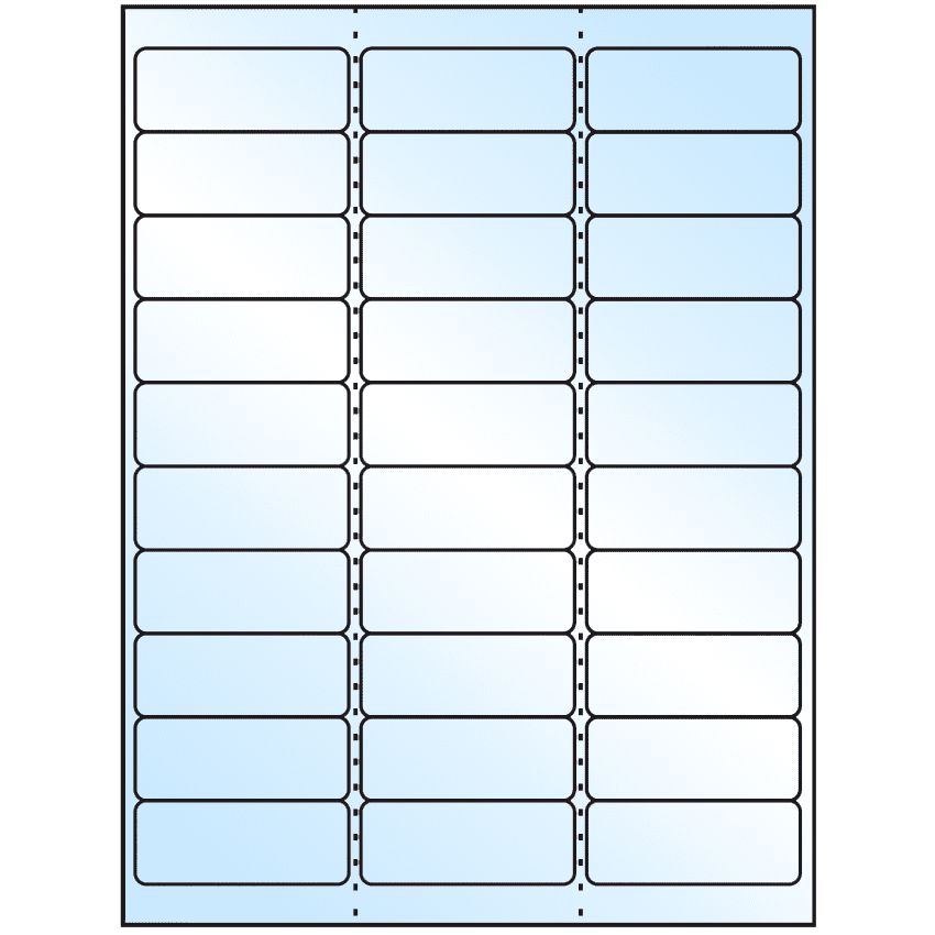 2.625" x 1" White Premium High Gloss Rectangular Sheet Labels