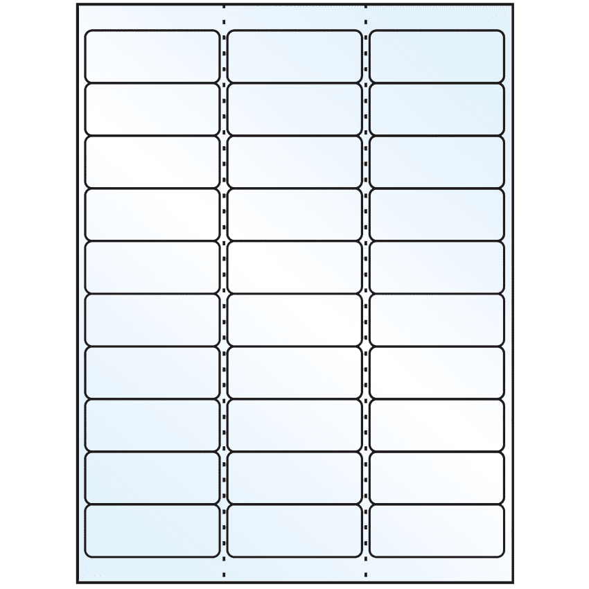 2.625" x 1" White Mid Gloss Rectangular Sheet Labels