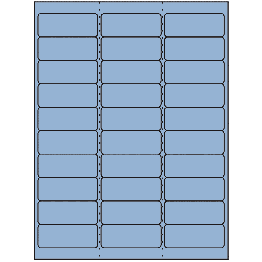 2.625" x 1" Pastel Blue Rectangular Sheet Labels