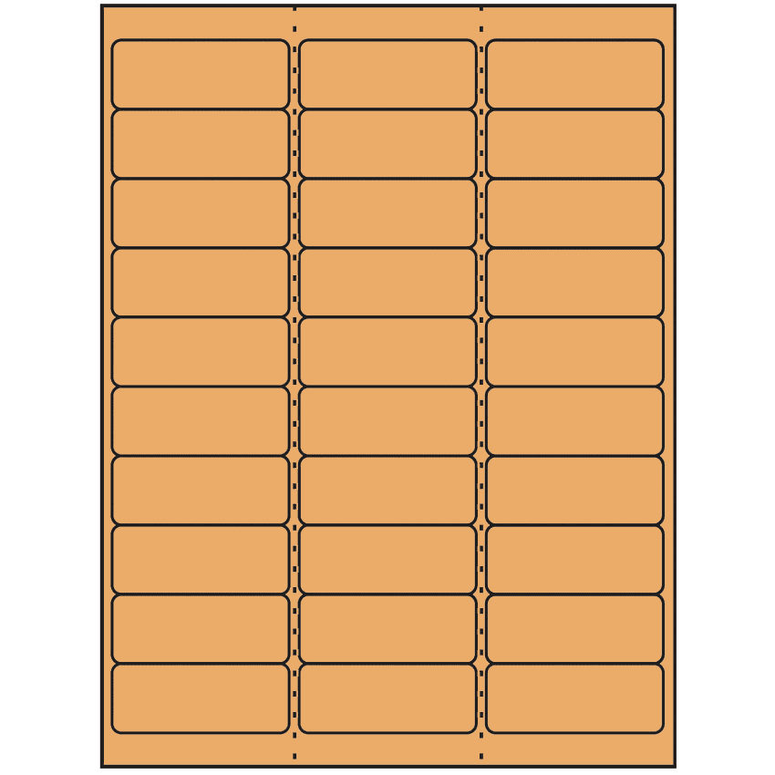 2.625" x 1" Pastel Orange Rectangular Sheet Labels
