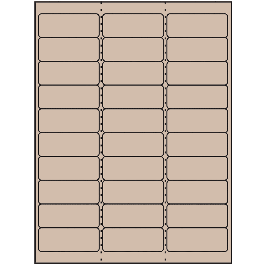 2.625" x 1" Pastel Tan Rectangular Sheet Labels
