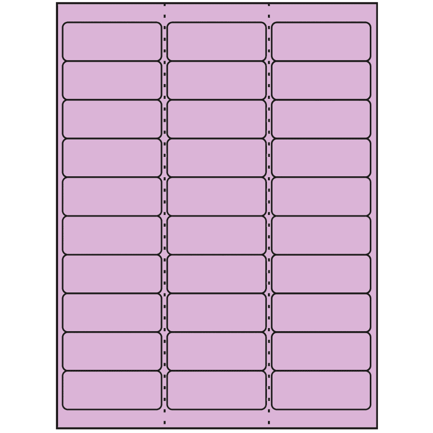 2.625" x 1" Pastel Purple Rectangular Sheet Labels
