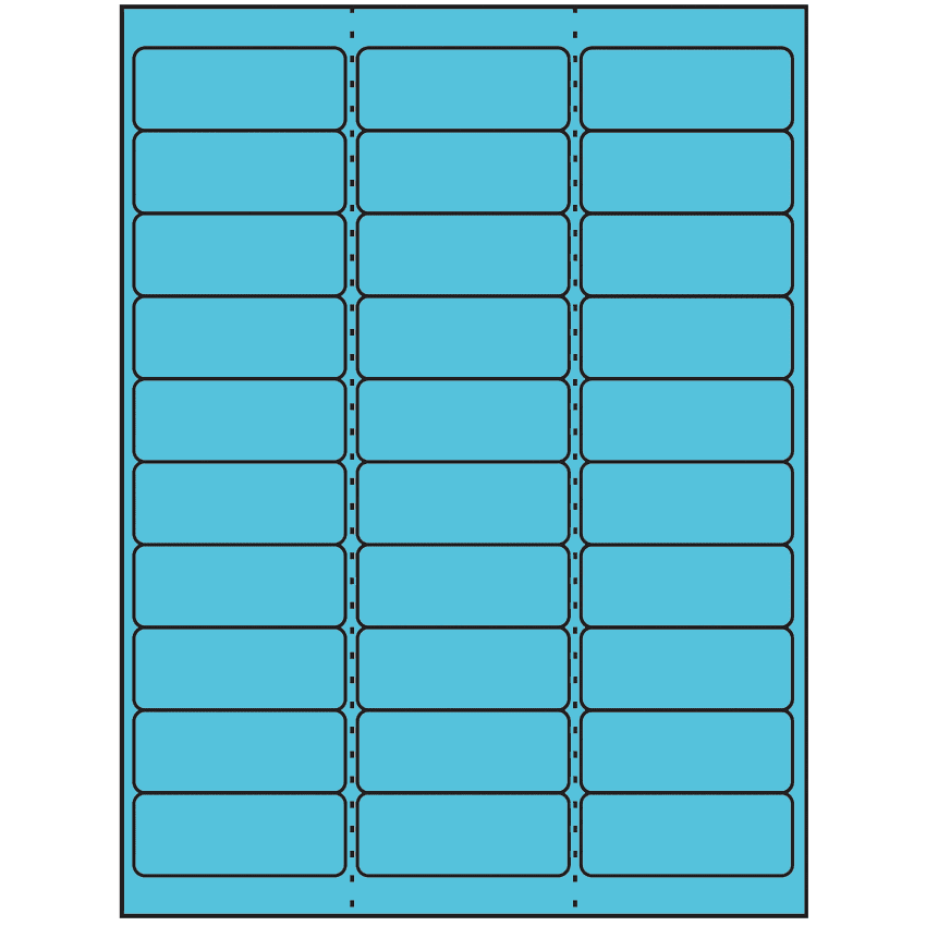 2.625" x 1" Turquoise Rectangular Sheet Labels