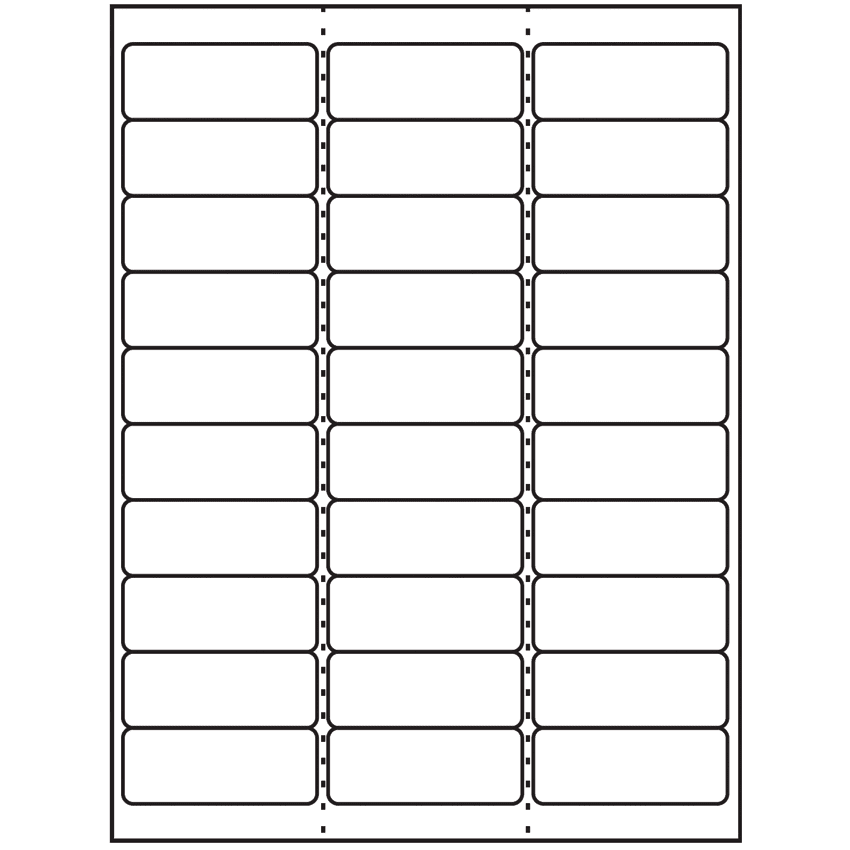 2.625" x 1" White Rectangular Sheet Labels