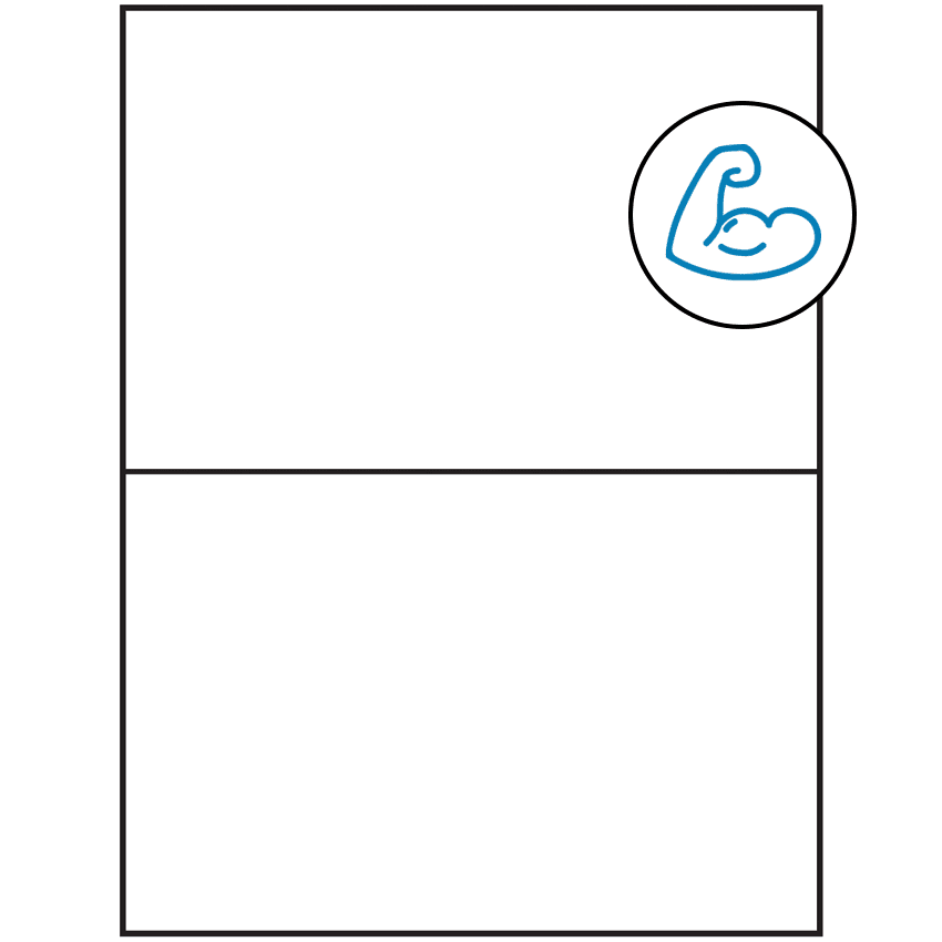 8.5" x 5.5" White Rectangular Sheet Labels (2-UP) - Ultra Aggressive Adhesive